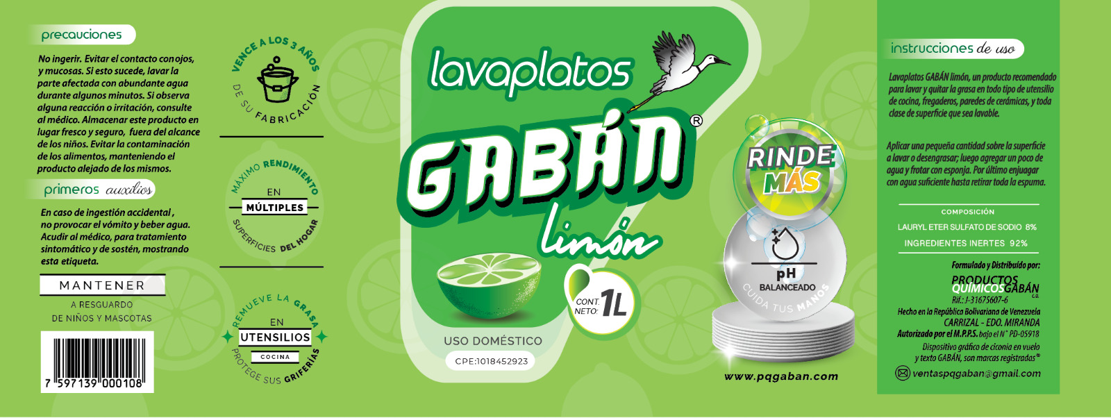 Lavaplatos Limón